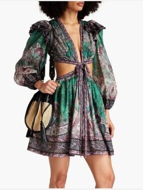 Zimmermann | Dresses | Zimmermann Luminosity Belted Floral Linen Mididress  Size P Or 2p Us Nwt | Poshmark